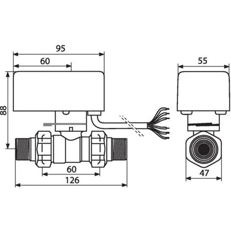Grosses soldes ❤️ Vanne Directionnelle à Sphère Motorisée - M 1“ 2 Voies - Thermador ⌛ – Image 2