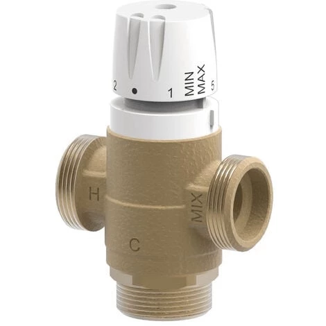 Remise 😉 Mitigeur Thermostatique Domestique MTE En L - Mâle 1" (26/34) - Température 20 / 43°C - Thermador 👍