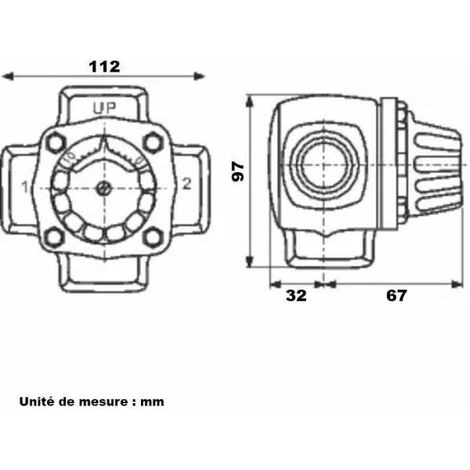 Nouveau 🤩 Vanne Mélangeuse 3 Voies Fonte - F 1' - Thermador 🌟 – Image 2