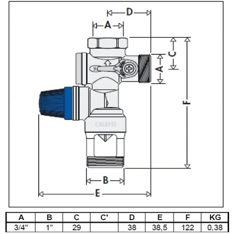Meilleure vente ❤️ Groupe De Sécurité Horizontal 3/4" Siège Inox + Siphon - Thermador BGSI 🔔 – Image 3